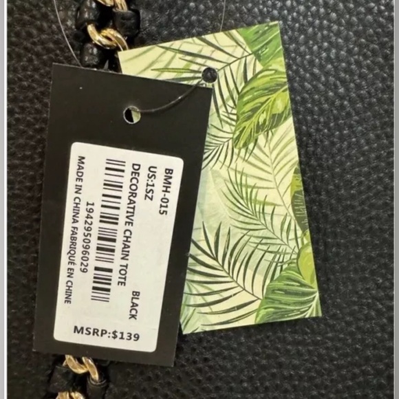 Badgley Mischka Chain Link Vegan Leather Tote w/charms NWT MSRP $139 - Picture 8 of 8